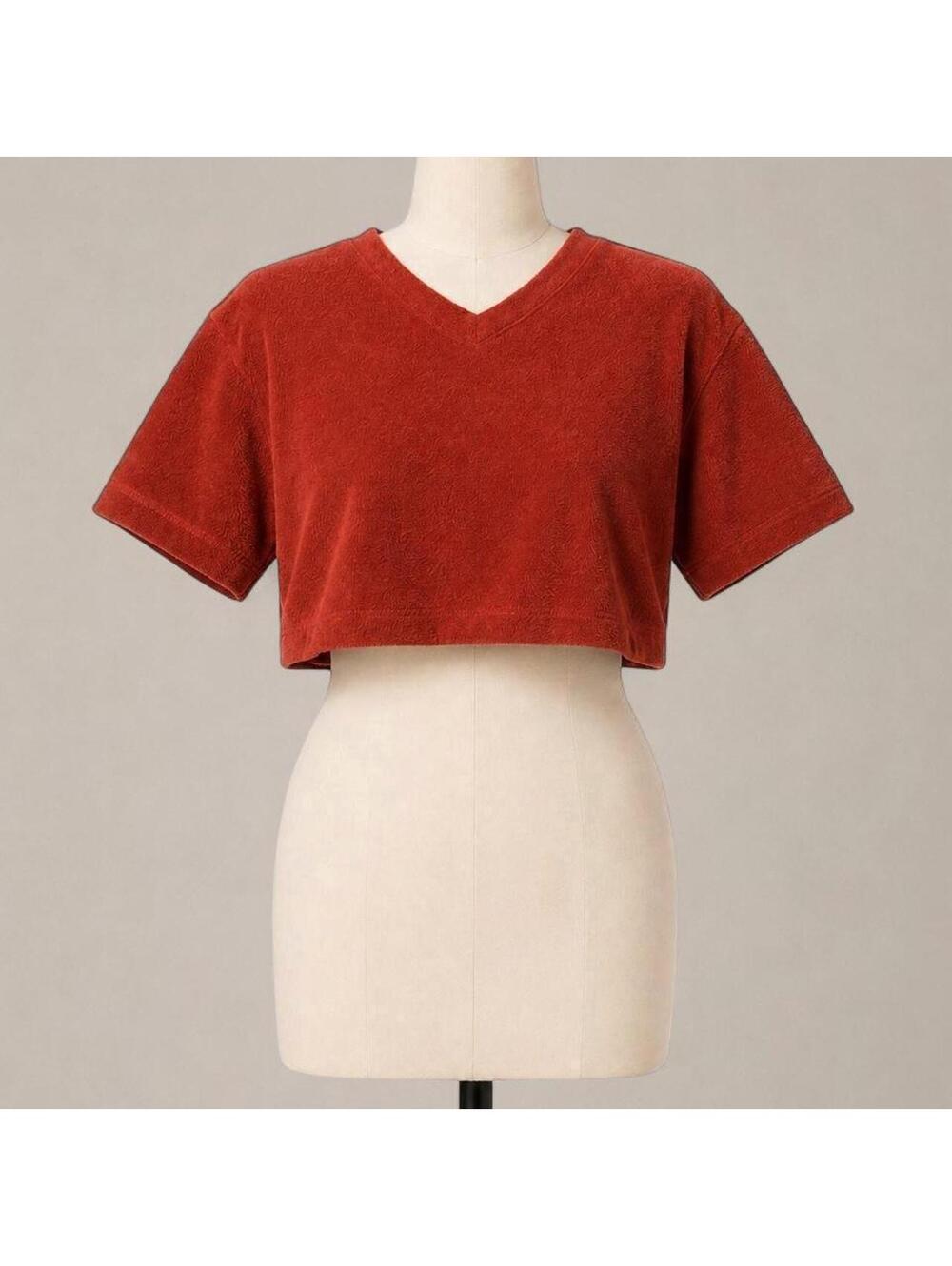 Rust Terry Crop Top Size M